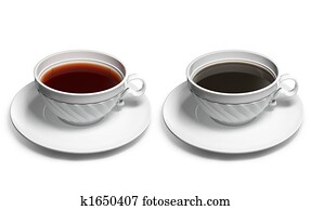 A cup of tea and a cup of coffee A cup of tea and a cup of coffee