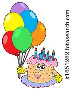 Birthday cake with balloons Birthday cake with balloons