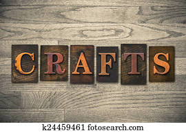 Crafts Concept Wooden Letterpress Type Crafts Concept Wooden Letterpress Type
