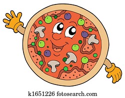 Cute smiling pizza Cute smiling pizza