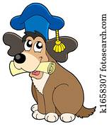 Dog teacher in hat Dog teacher in hat