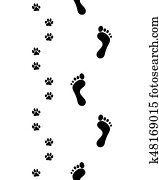 feet and paws, seamless feet and paws, seamless