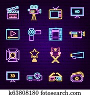 Film Neon Icons