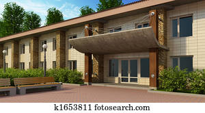 front entrance into the building