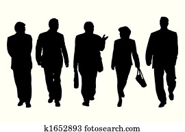 grupo de empresarios, andar hablar