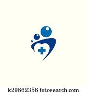 medicina de familia, práctica, extracto, signo., vector, illustration.