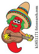 Mexican chilli guitar player Mexican chilli guitar player