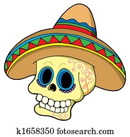 Mexican skull in sombrero Mexican skull in sombrero