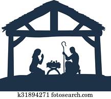 Nativity Christmas Scene Silhouettes Nativity Christmas Scene Silhouettes