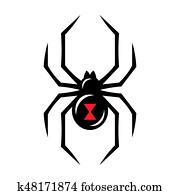 schwarze witwe, spinne, symbol schwarze witwe, spinne, symbol