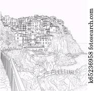 Sketch of Italian Liguria Sketch of Italian Liguria