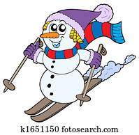 Skiing snowman Skiing snowman