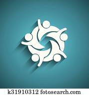 szczęśliwy, ludzie, partia.