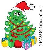 לחייך, עץ של חג ההמולד, עם, מתנות