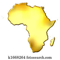 Africa 3d Golden Map Africa 3d Golden Map