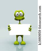 Alien with sign