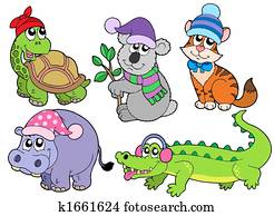 Animals in winter clothes collection 1 Animals in winter clothes collection 1