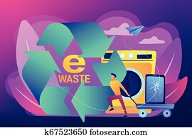 elektroschrott, verkleinerung, begriff, vektor, illustration. elektroschrott, verkleinerung, begriff, vektor, illustration.