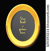 Empty golden picture frame. Empty golden picture frame.