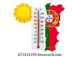 Heat in Portugal concept. 3D rendering Heat in Portugal concept. 3D rendering