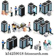 Isometric Data Center Collection Isometric Data Center Collection