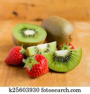 Kiwi fruit and strawberries Kiwi fruit and strawberries