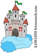 Medieval castle on clouds Medieval castle on clouds