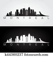 Montreal skyline and landmarks silhouette. Montreal skyline and landmarks silhouette.