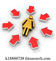 mujer, en, el, proyector