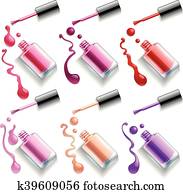 Nail polish colors spilling out of bottles Nail polish colors spilling out of bottles