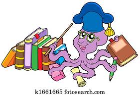 Octopus teacher with books Octopus teacher with books