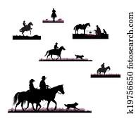 silhouettes of cowboys silhouettes of cowboys
