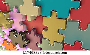 Wallpaper with different pieces finding an harmony.