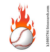 בייסבול, עם, להבות