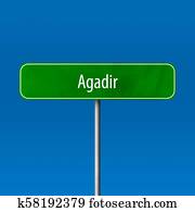 Agadir - town sign, place name sign