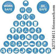blau, pyramide, gesundheit sicherheit, symbol blau, pyramide, gesundheit sicherheit, symbol