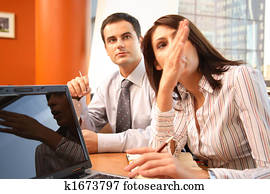 empresa / negocio, profesionales, hablar, en, el, reunión