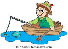 Fisherman in boat Fisherman in boat