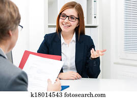 Job applicant having an interview