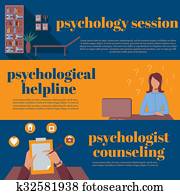 psicólogo, oficina, para, asesoramiento, en línea, psicoterapia, helpline