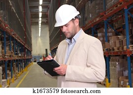 worker counting stocks