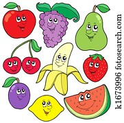 ציור היתולי, פירות, אוסף, 1