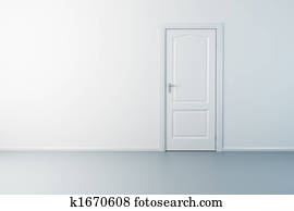 ריק, חדש, חדר, עם, דלת