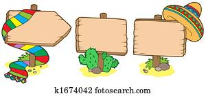 メキシコ人, 木製である, サイン