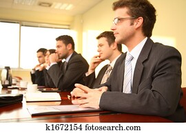 五, 商业人, 在, a, 会议