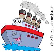 Cartoon boat Cartoon boat