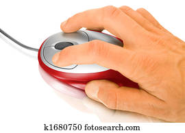 computermaus, und, hand