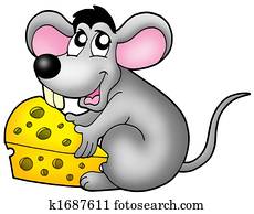 Cute mouse holding cheese Cute mouse holding cheese