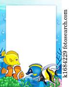 Frame with tropical fishes 1 Frame with tropical fishes 1