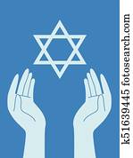 Hands Star Of David Illustration
